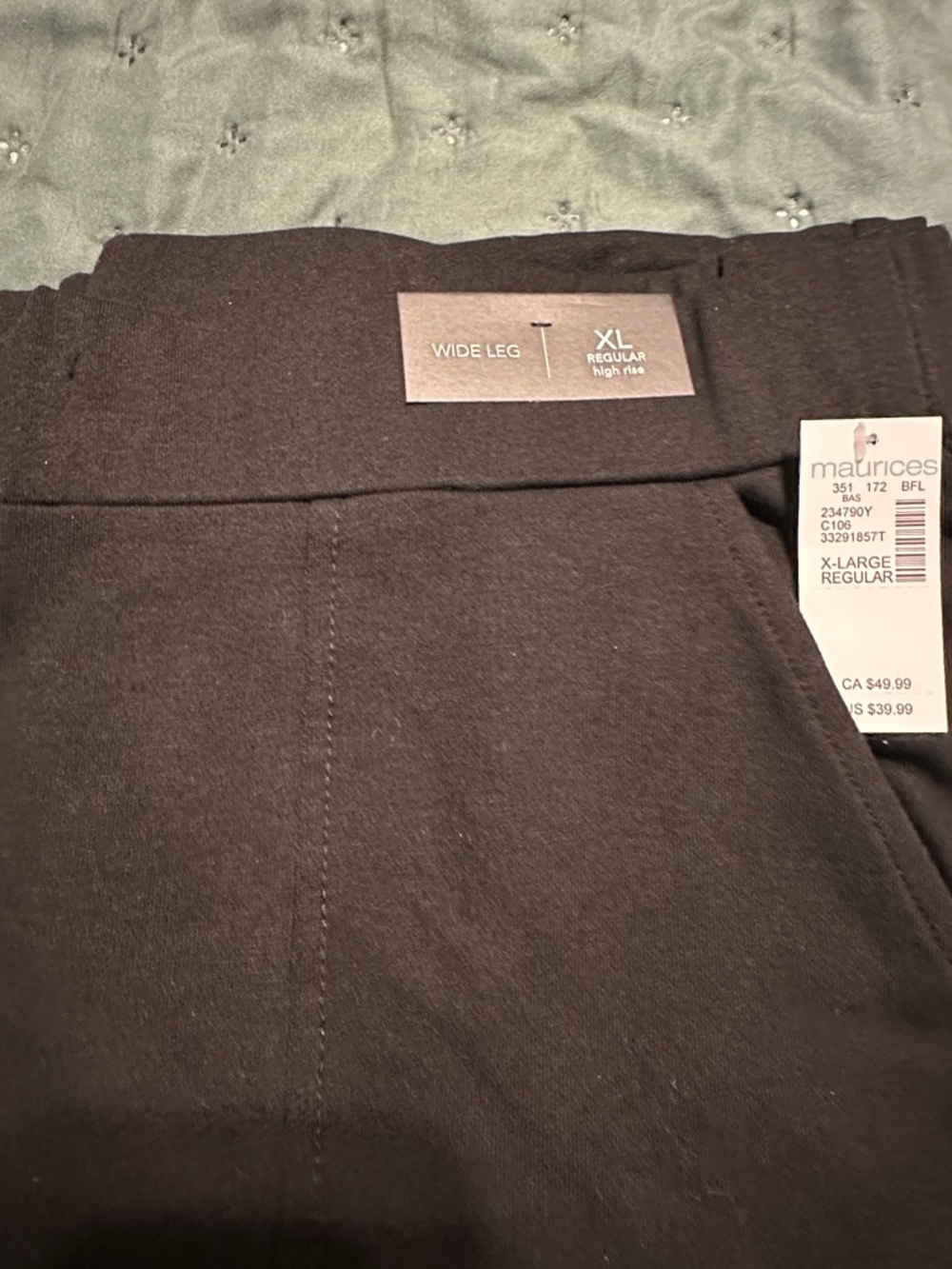 Maurices Black Wide Leg XL High Rise Pants